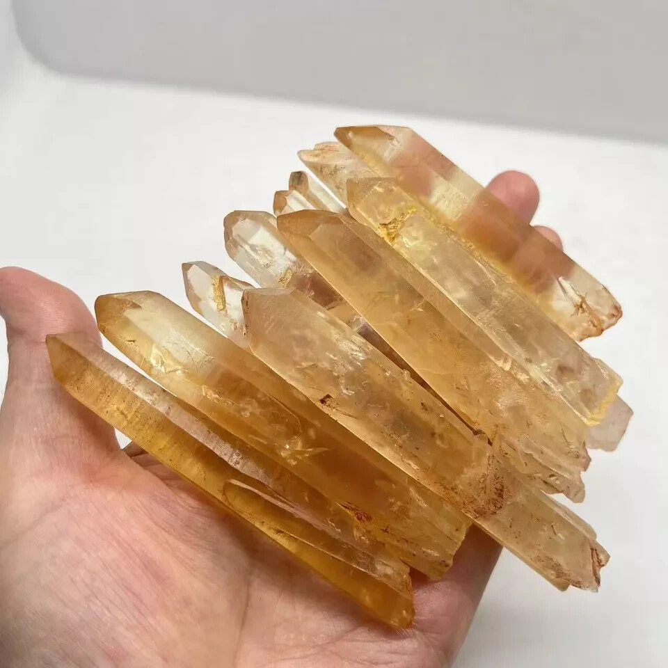 290g 10pcs Natural rough quartz crystal single point mineral specimens D87