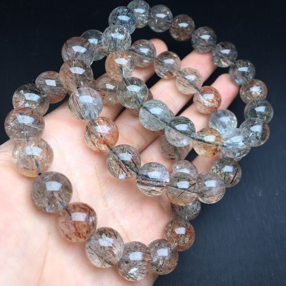 13mm Natural Super 7 Quartz Bead Bracelet Crystal Quartz Healing Decorate 1pc