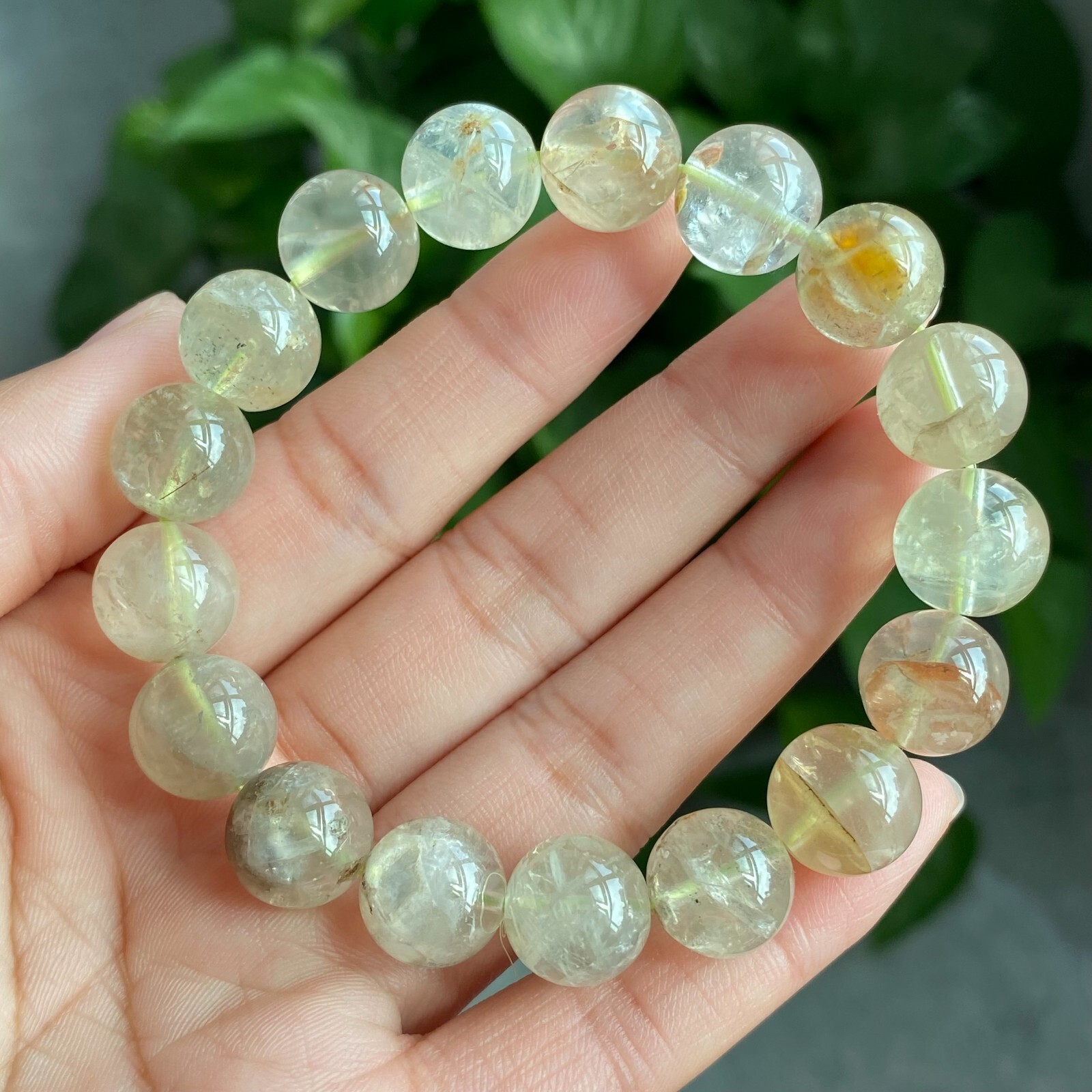 12mm Genuine Natural Cat’s Eye Feldspar Crystal Round Beads Bracelet 1315