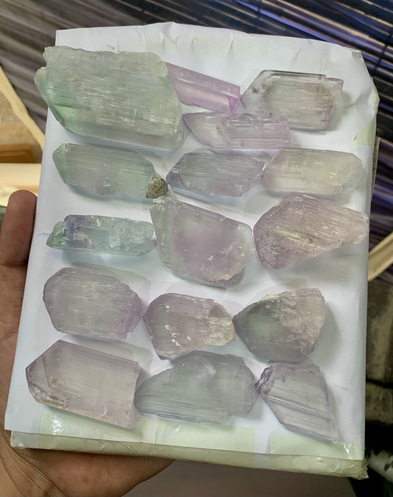 Multi Colour Kunzite 2000 Grams Well Terminated Crystals Lot ,(130 Crystals )