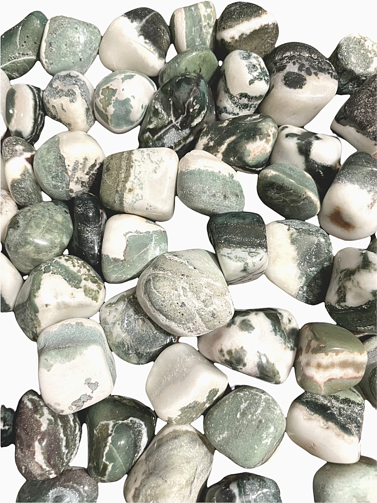 6X Green Sardonyx Tumbled Stones LG 20-30mm Reiki Healing Crystals Good Fortune