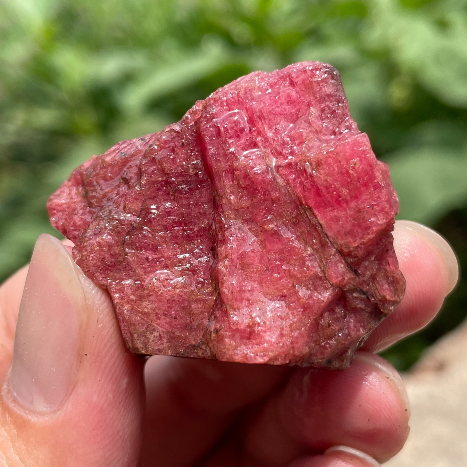 48g Small Raw Ore Red Black Rhodonite Quartz Gemstone Mineral Specimen