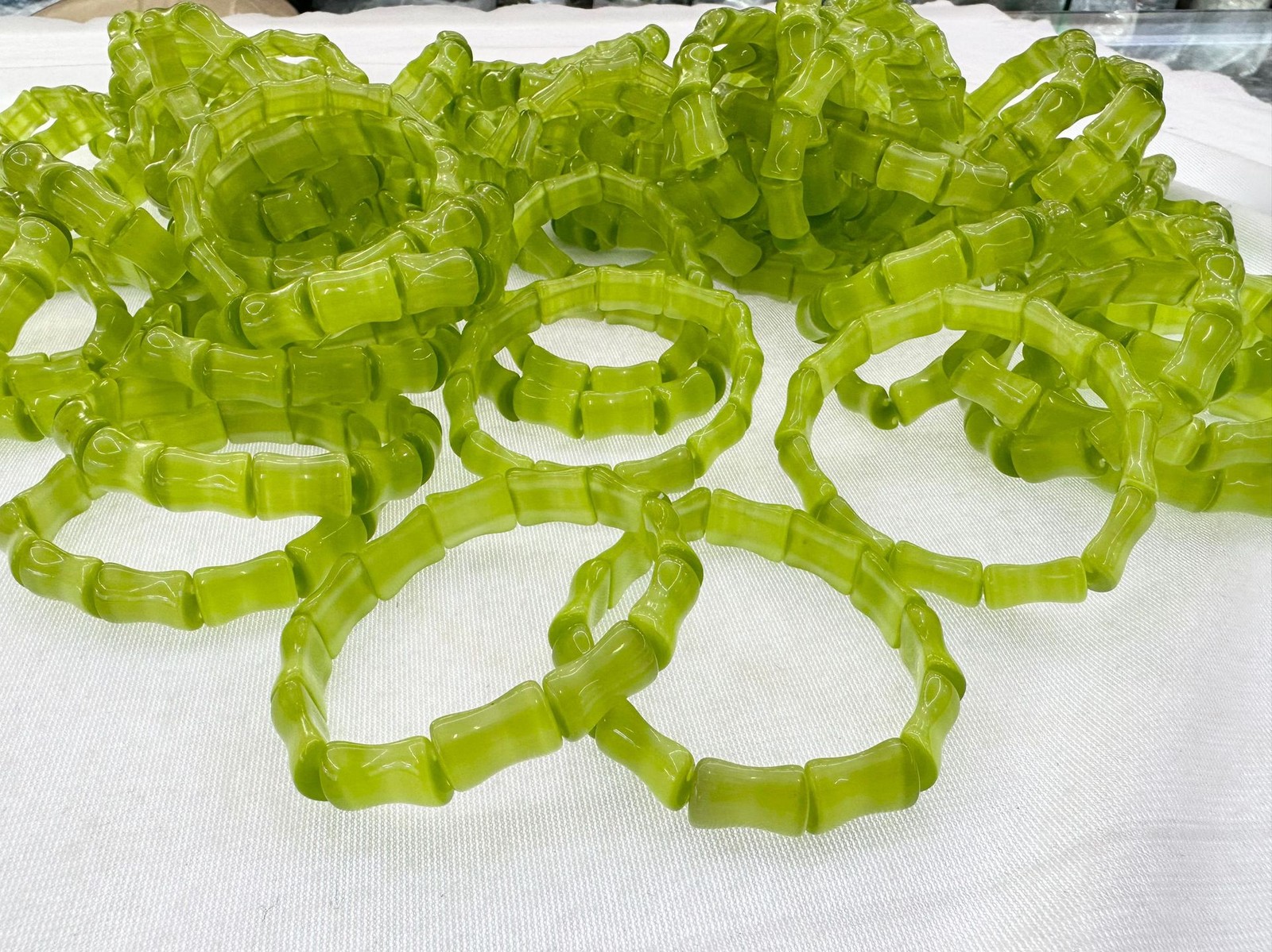 5pcs Fashion cat eye stone bamboo knot bracelet 11 * 18mm seven color