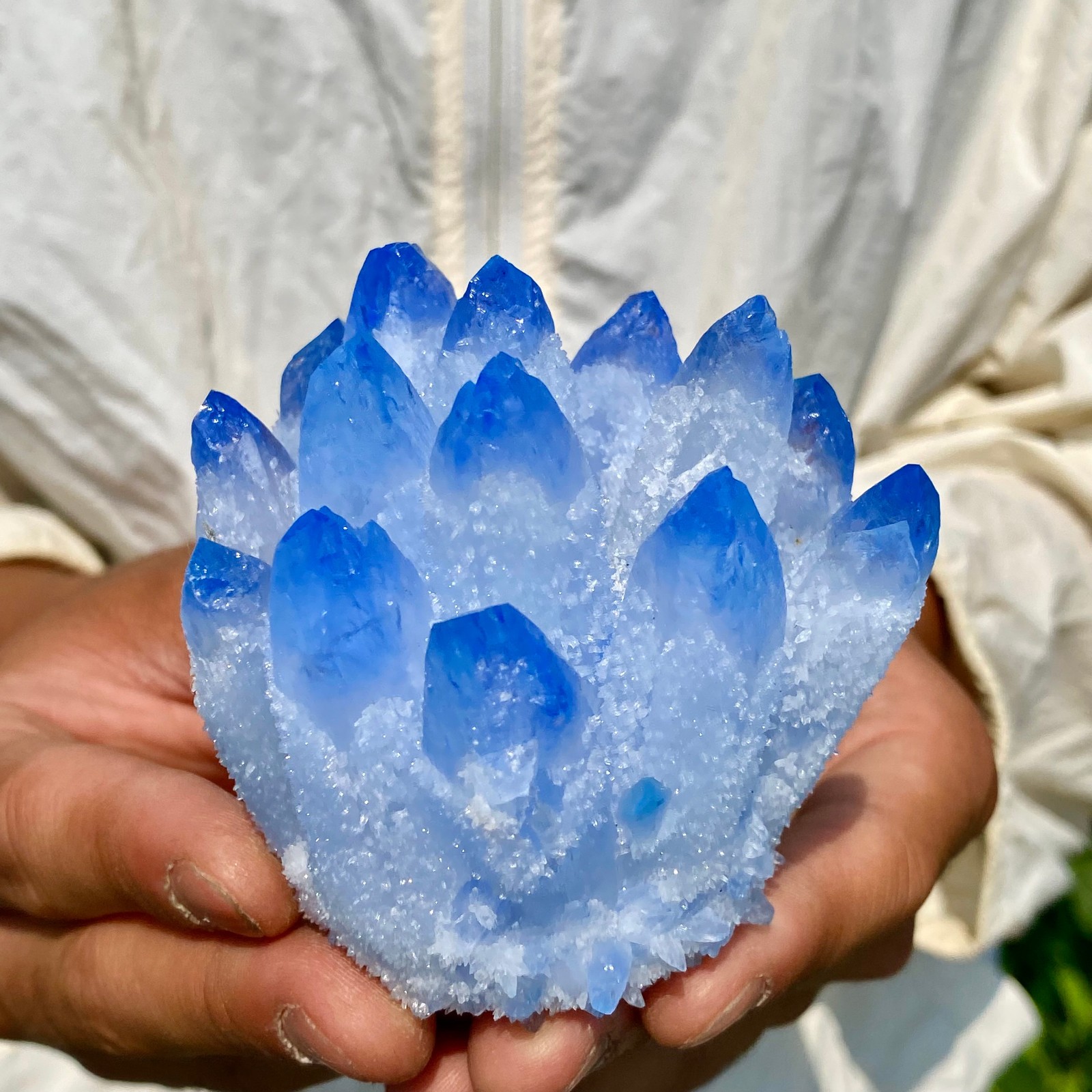313G New Find blue Phantom Crystal Quartz Cluster Mineral Specimen Healing
