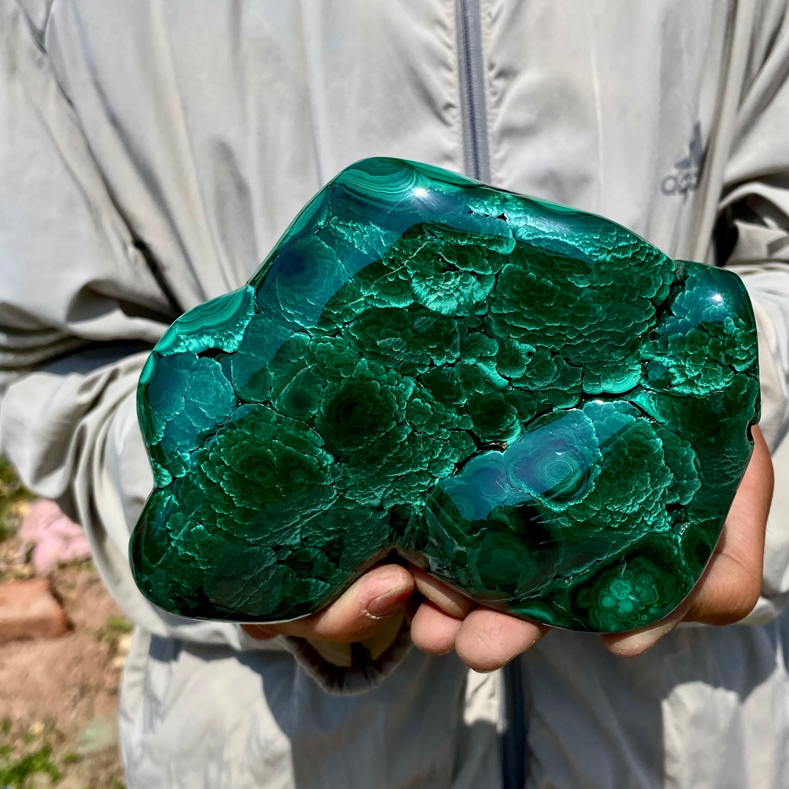 2.35LB Natural Polished Malachite Mineral freeform specimen Reiki Stone