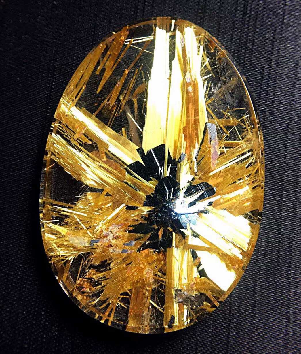 49*34*7mm A++ Natural Gold Rutilated Quartz Titanium Crystal Reiki Pendant