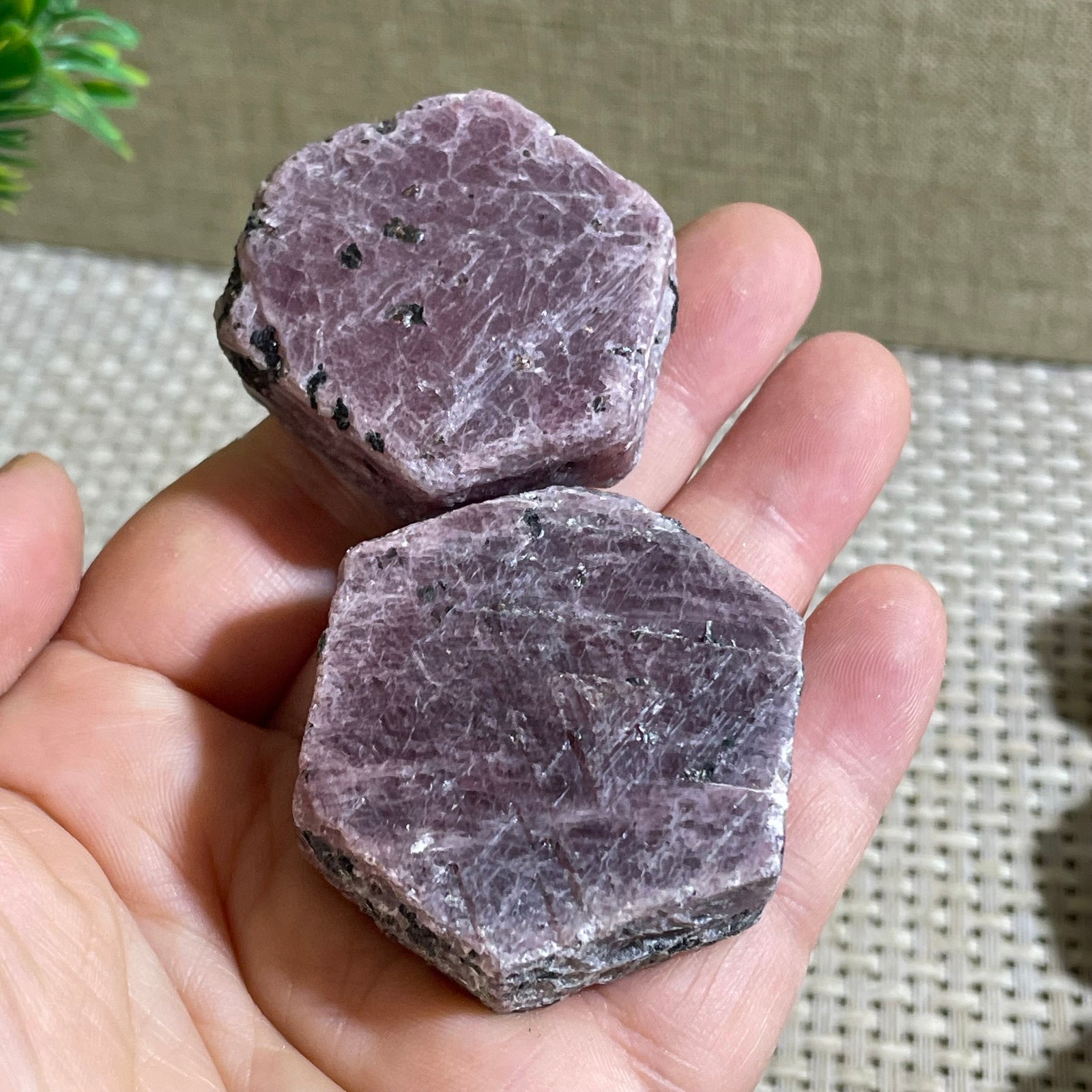 135g Red Corundum Ruby Rough Mineral Specimen reiki Healing 2pcs