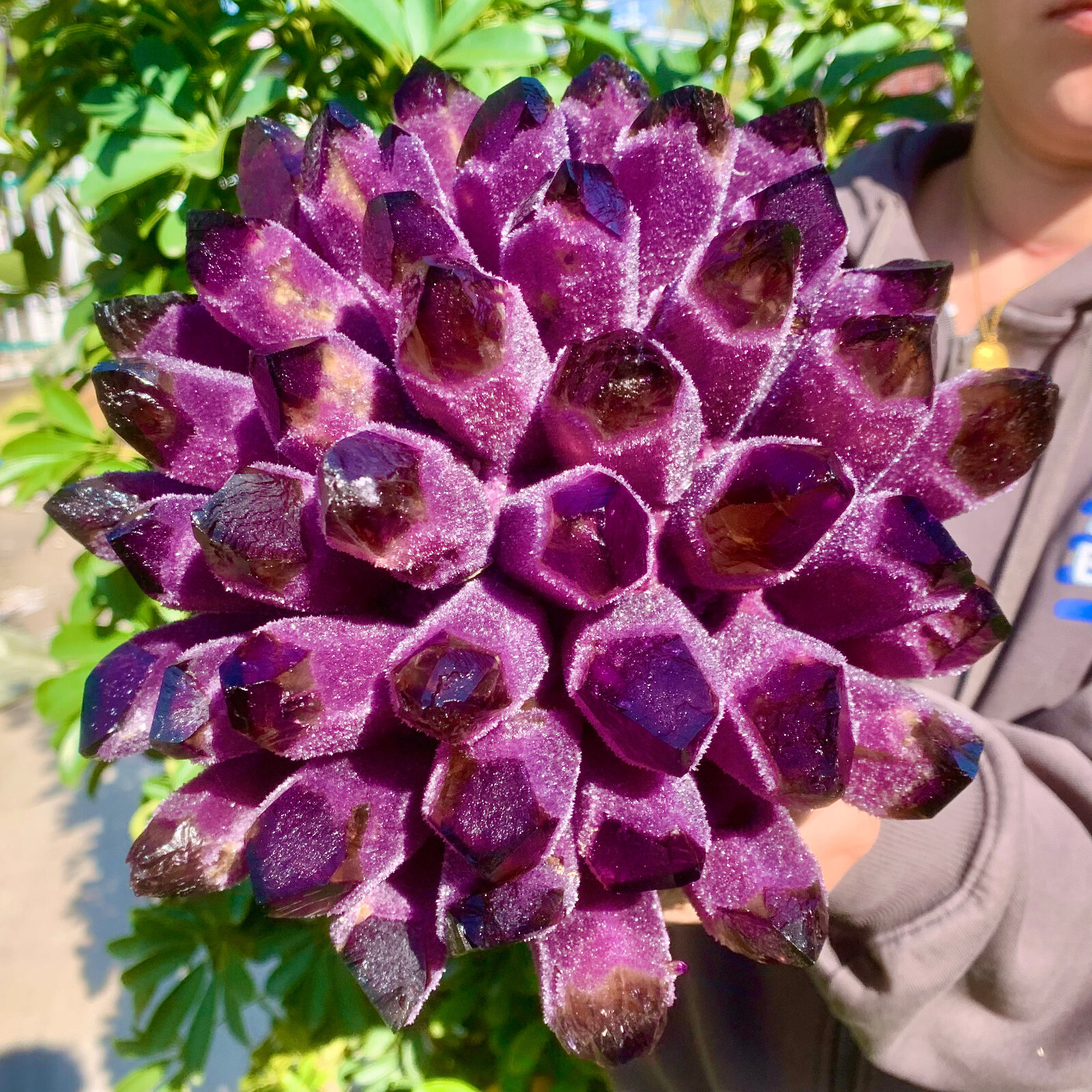 9.2LB Raw Dark Purple Phantom Amethyst Cluster Crystal Geode Specimens Ornament