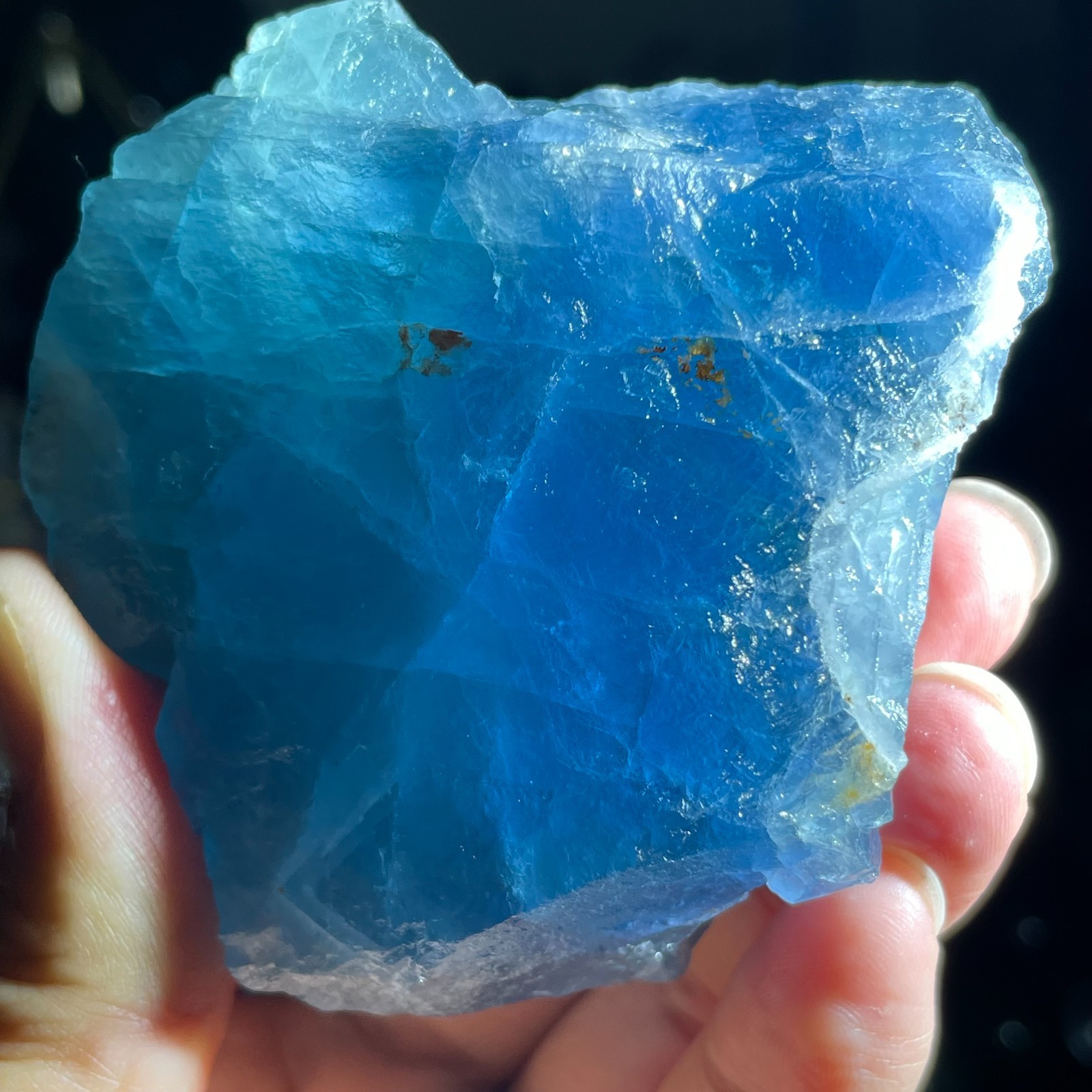 305g Natural Rough Dark Blue Fluorite Quartz Crystal Raw Stone Specimen Healing