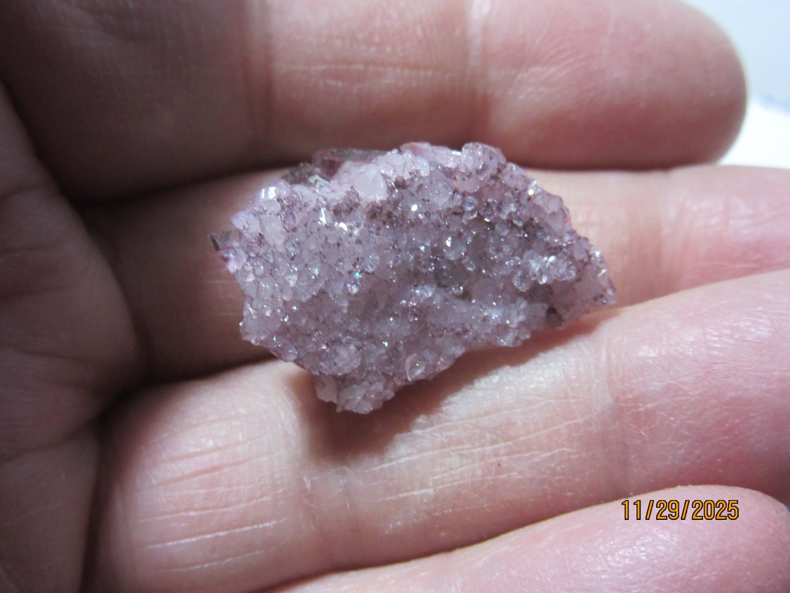 Rare Raspberry Aura Quartz 1 1/8 Inch Cluster Collectible RAQCC-7