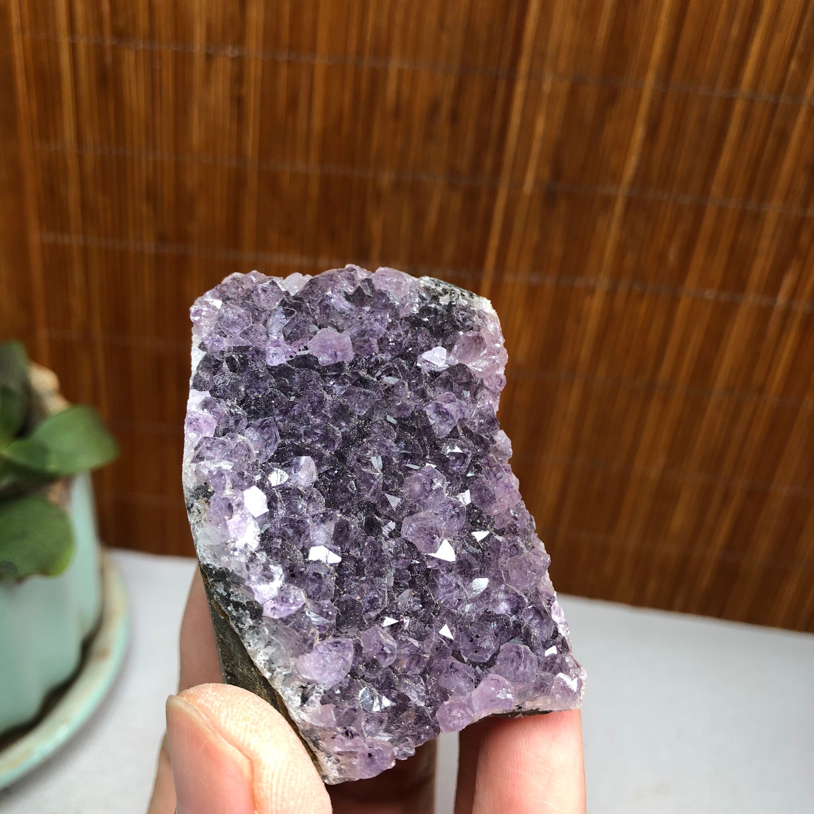 50mm NATURAL amethyst point purple Crystal Cluster Mineral Specimen 92g A1447