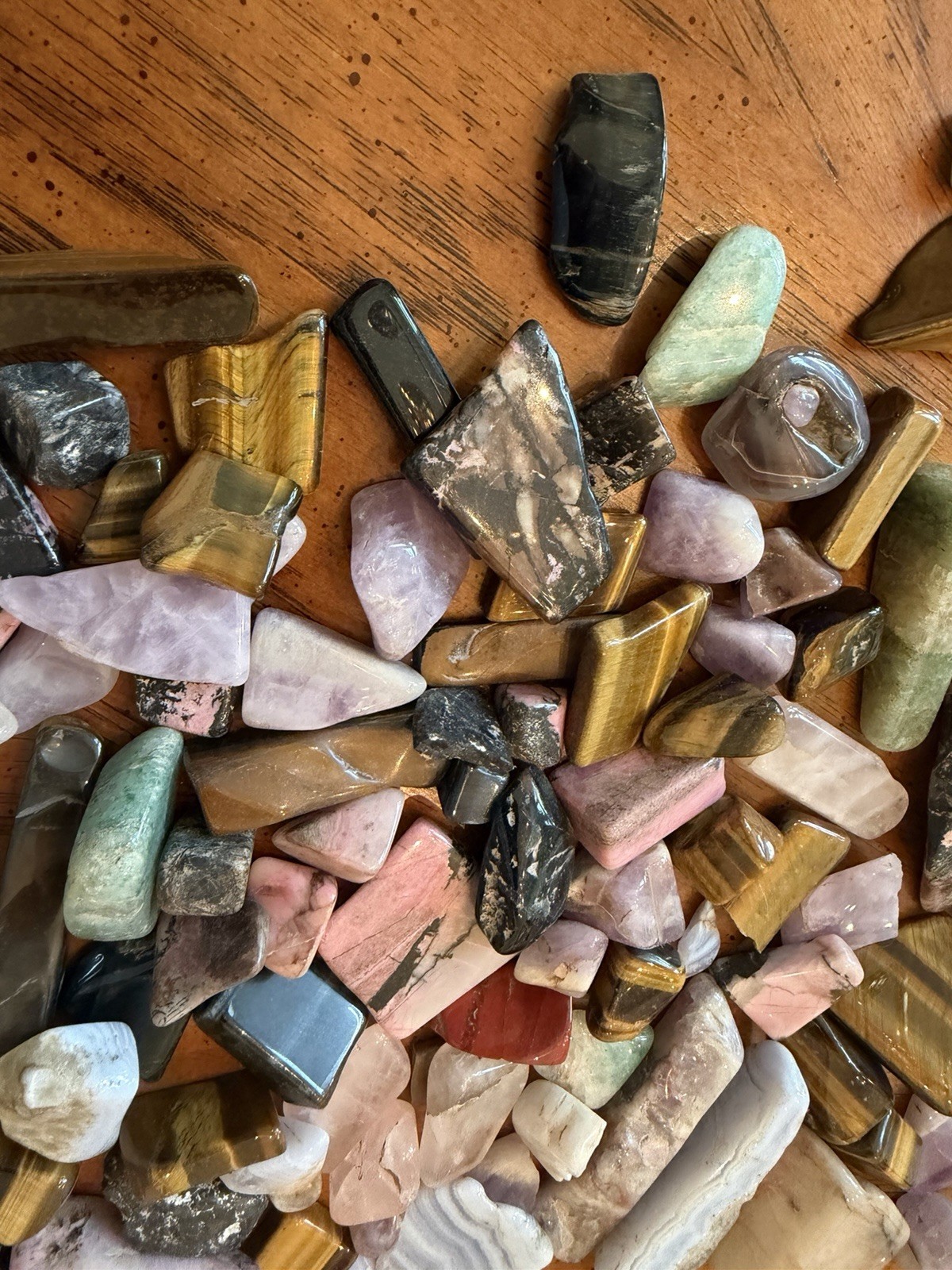 Mixed Tumbled Stones Pendant Size Assorted Gemstones Bulk -Over 2 Pounds