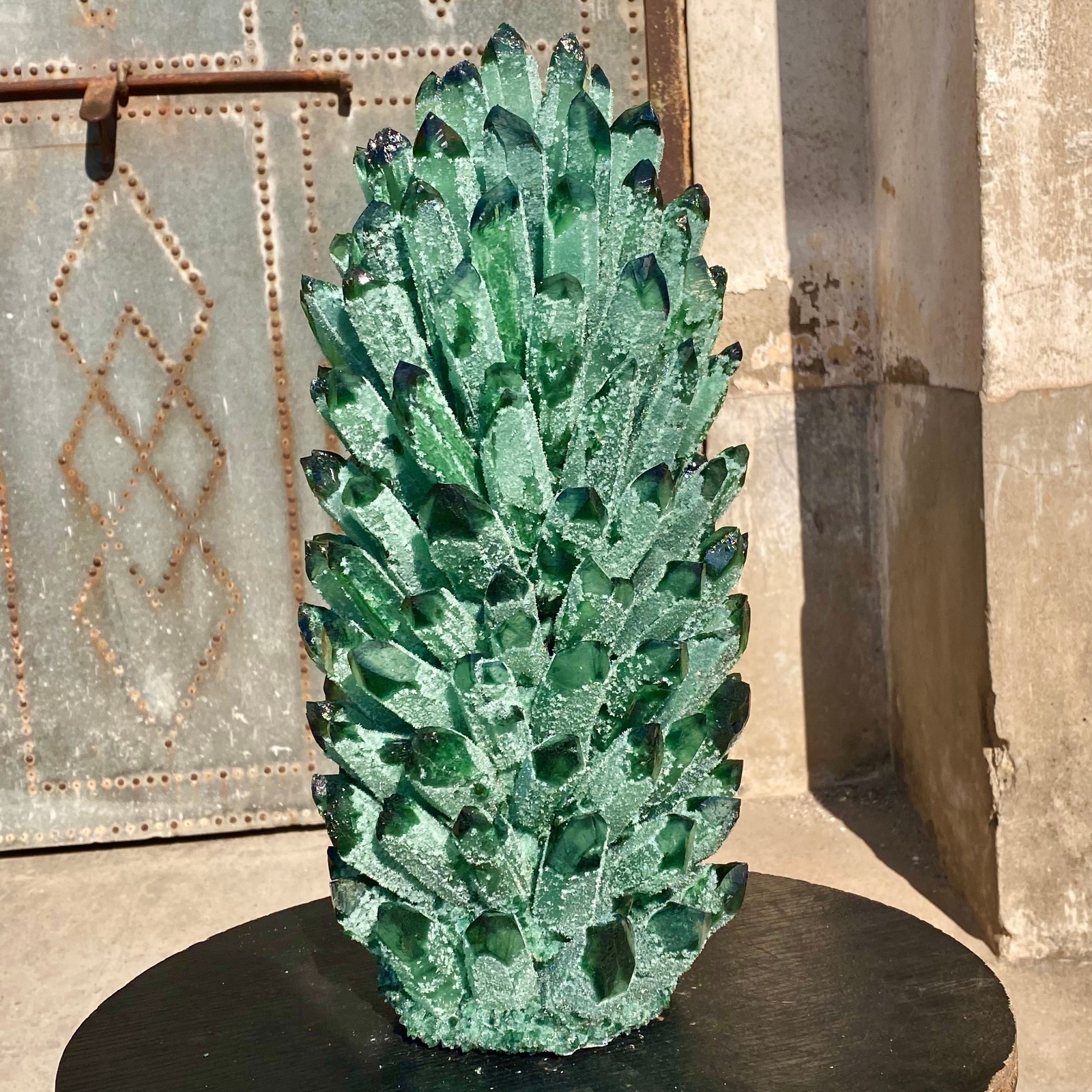 29LB New Find green Phantom Crystal Quartz Cluster Mineral Specimen Healing