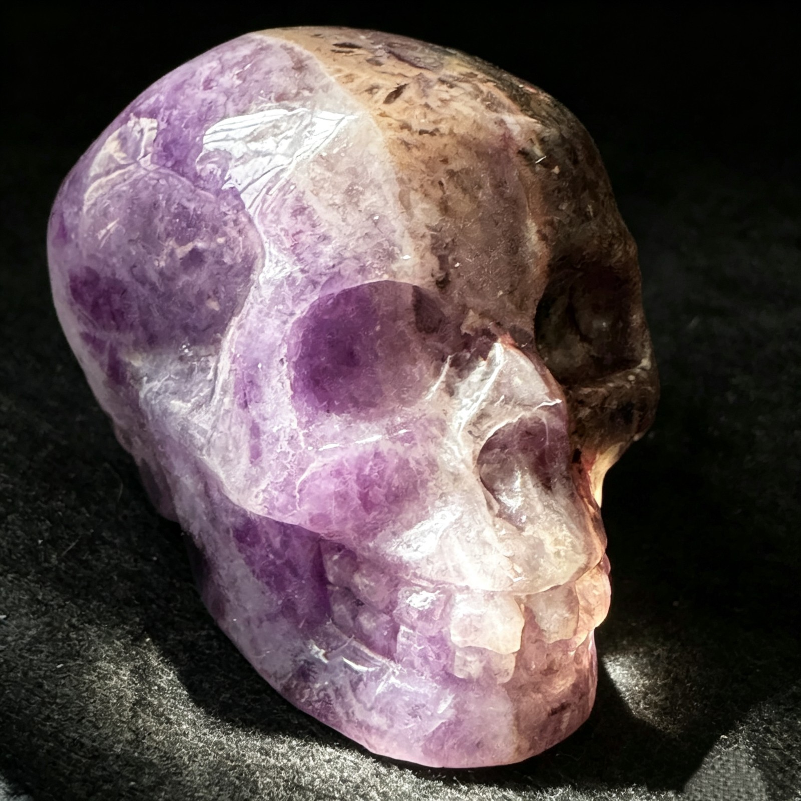 Natural Fluorite Skull Carving – Hand Carved Crystal Mineral Figurine 1.6″