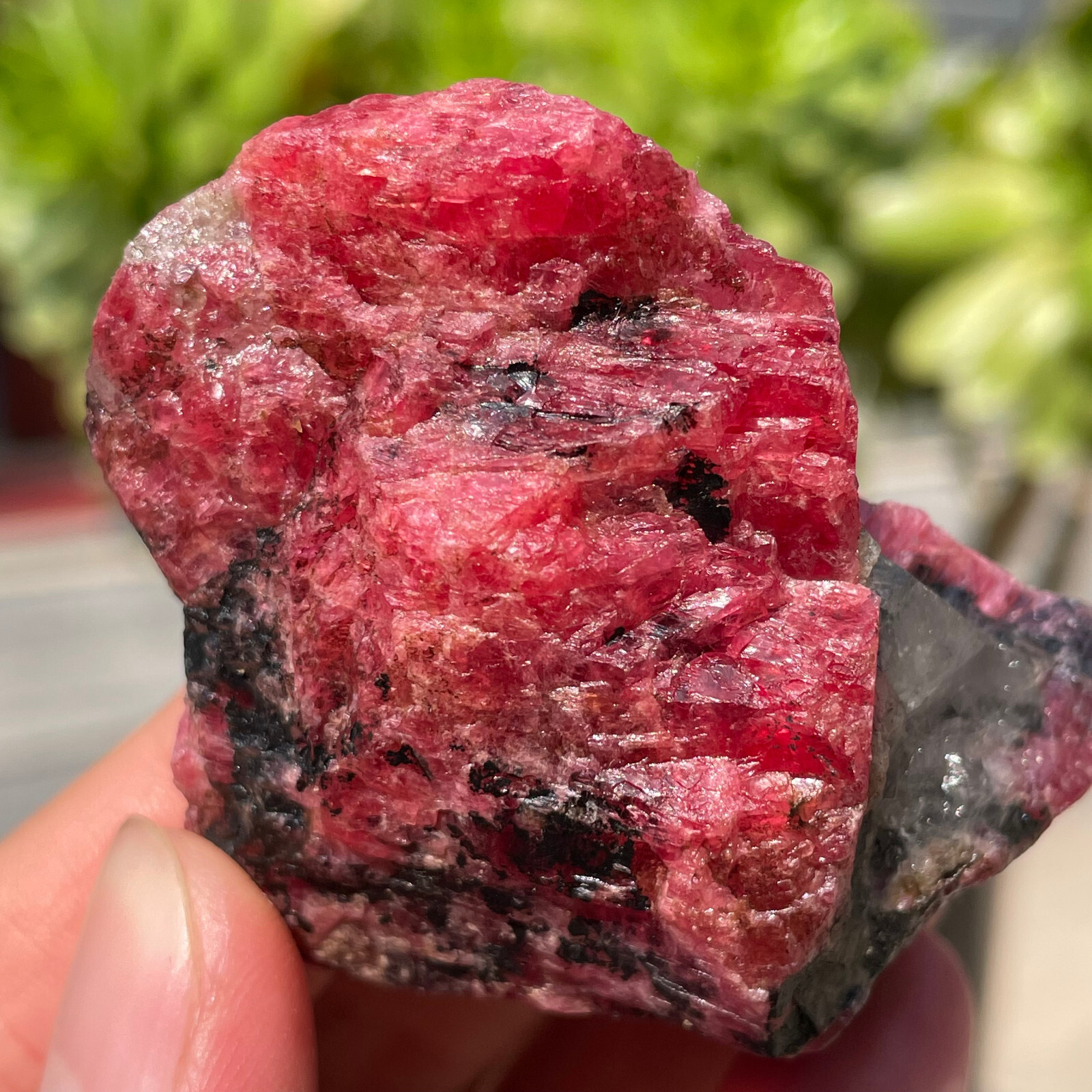 91g Small Rough Stone Natural Red Black Rhodonite Quartz Crystal Specimen