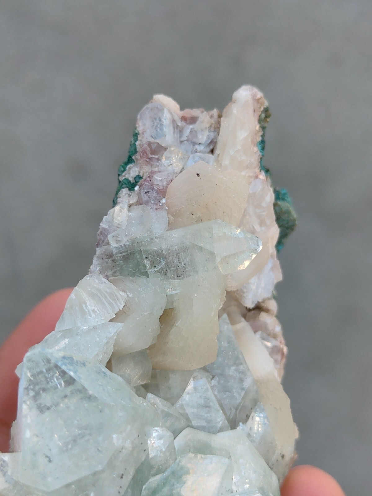 Green Apophyllite Flower on stilbite Matrix natural minerals Specimen