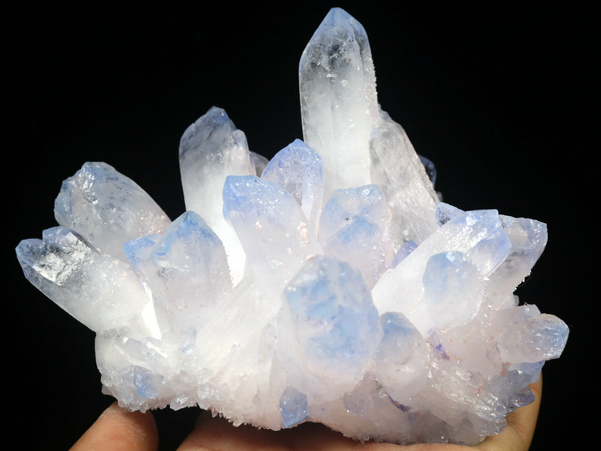 1.94lb Rare Beatiful Blue Tibetan Ghost phantom Quartz Crystal Cluster Specimen