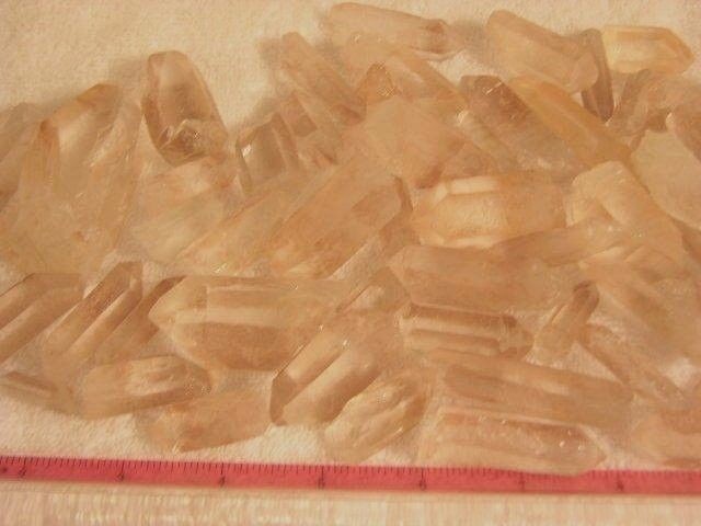 Pink Lemurian terminated Quartz crystal all natural 1/2 pound lots 10+ crystals