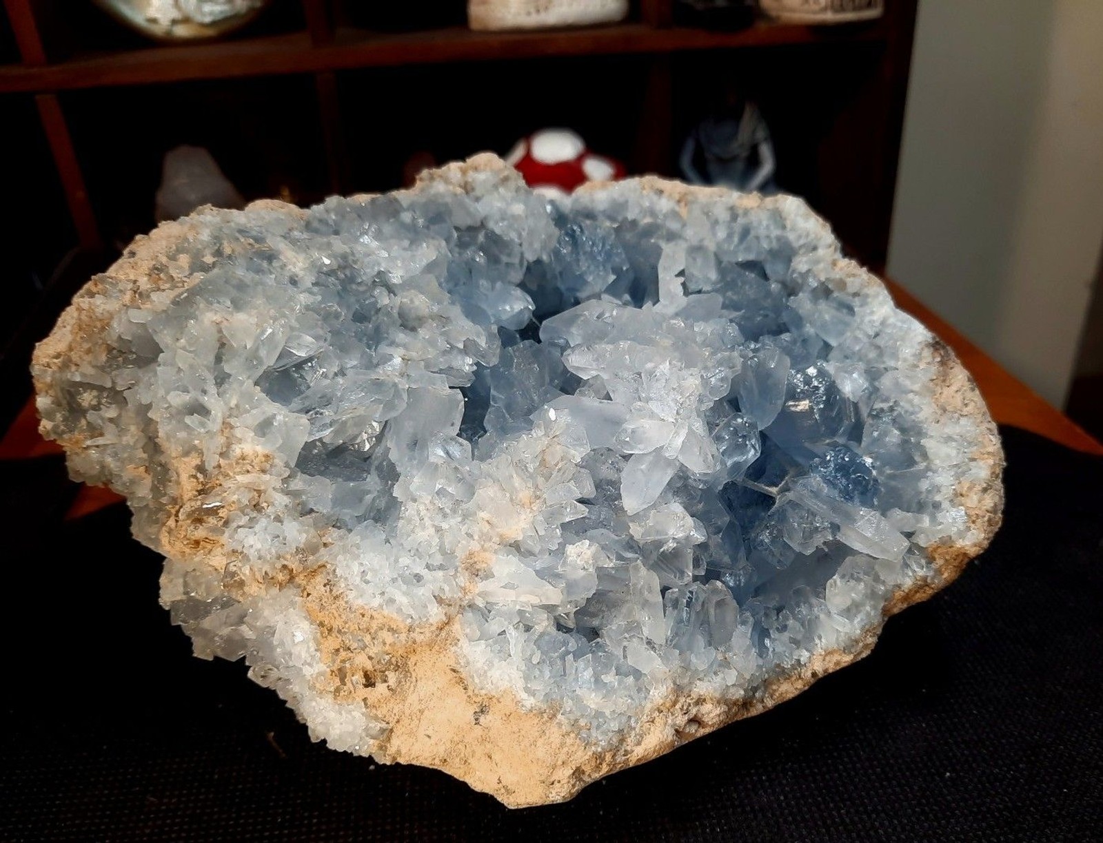 5.19 lb Madagascar High-Grade Blue Celestite Quartz Crystal Geode Cluster