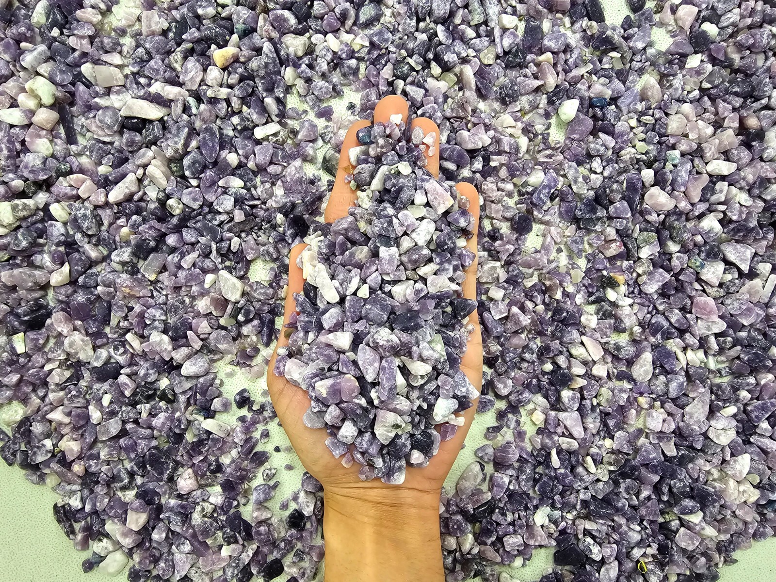 Tumbled Lepidolite Crystal Chips Bulk Undrilled Beads Tiny Gemstone Crystals
