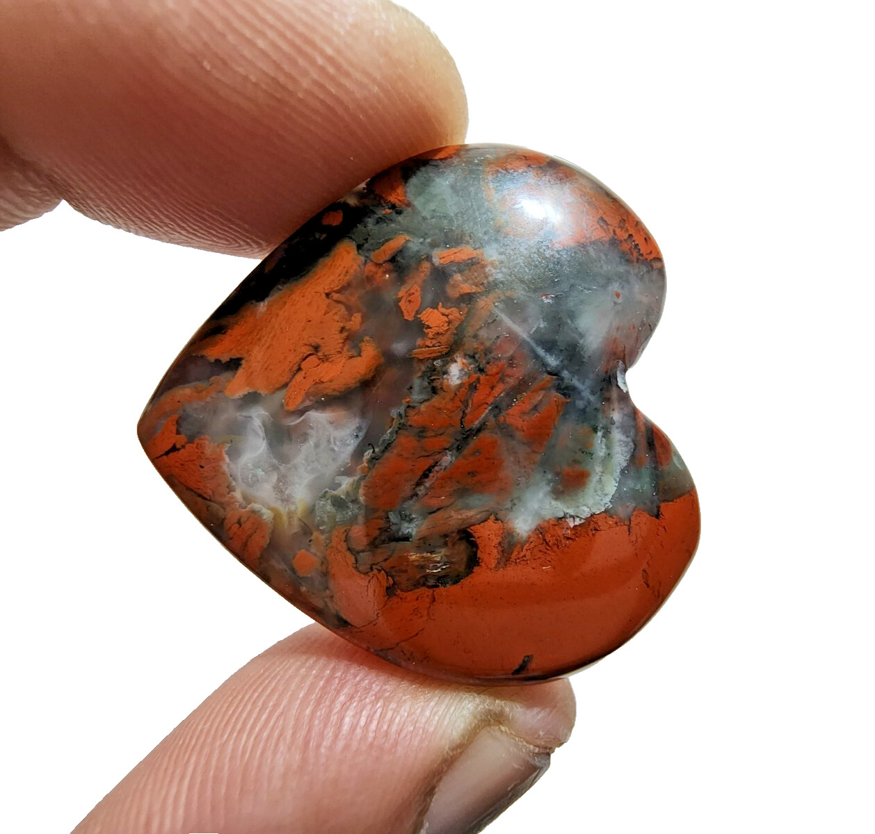 81 Crt Natural Blood Stone Crystal Heart Shape Chakra Stone Gemstone For Jewelry