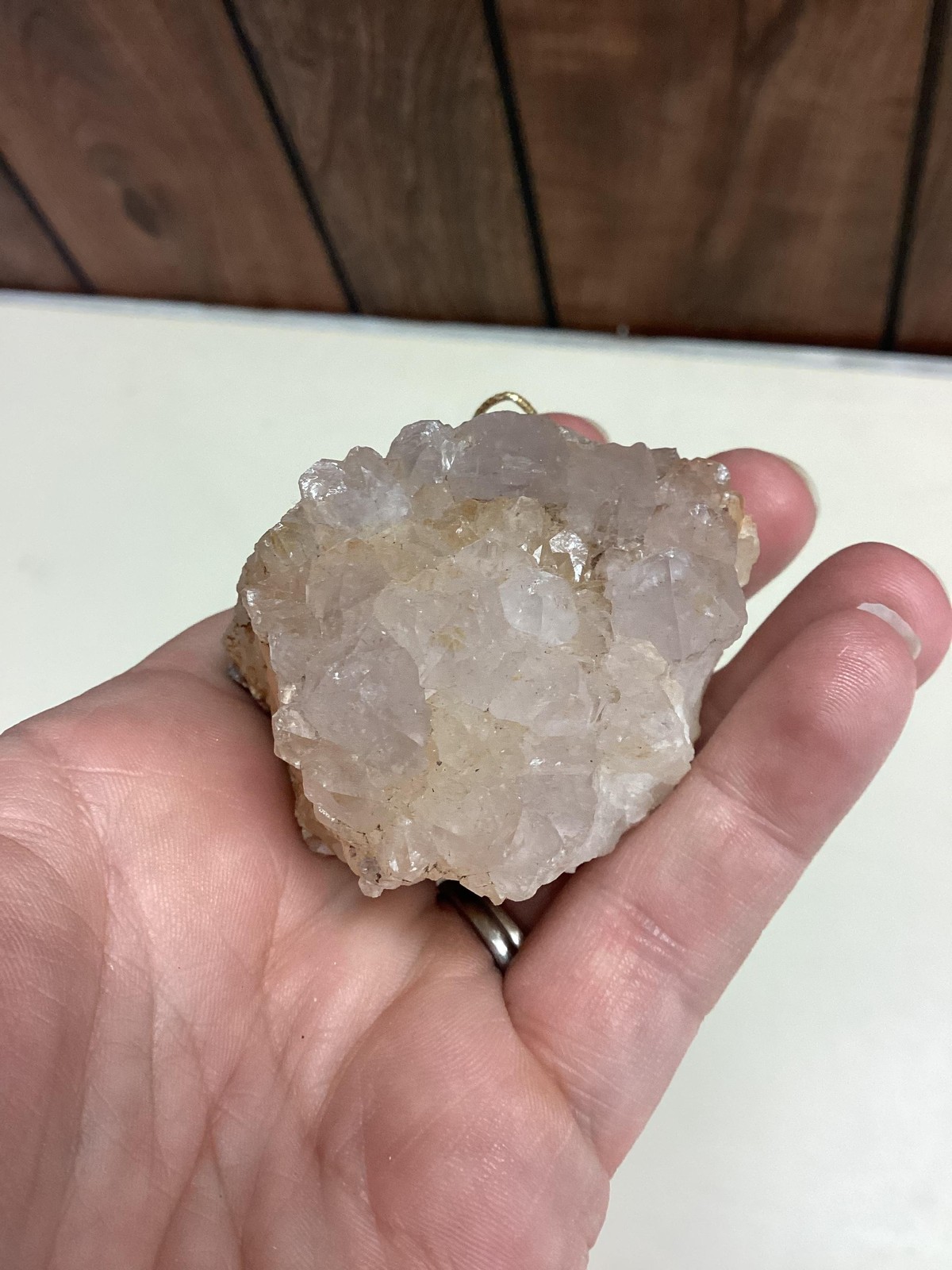 Natural Quartz Crystal Cluster Raw Mineral Specimen Hanging Ornament Stone Decor