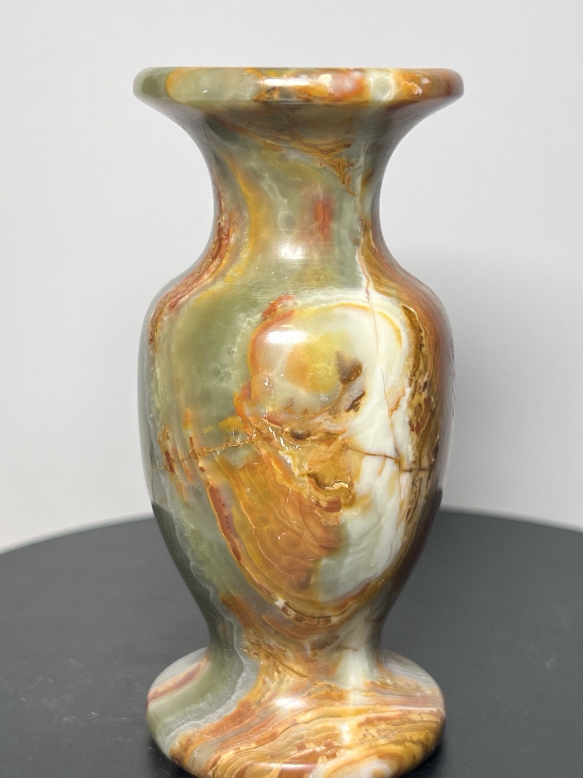 White & Green Calcite 3 Piece Set – Vase, Owl, & Star – see description for info