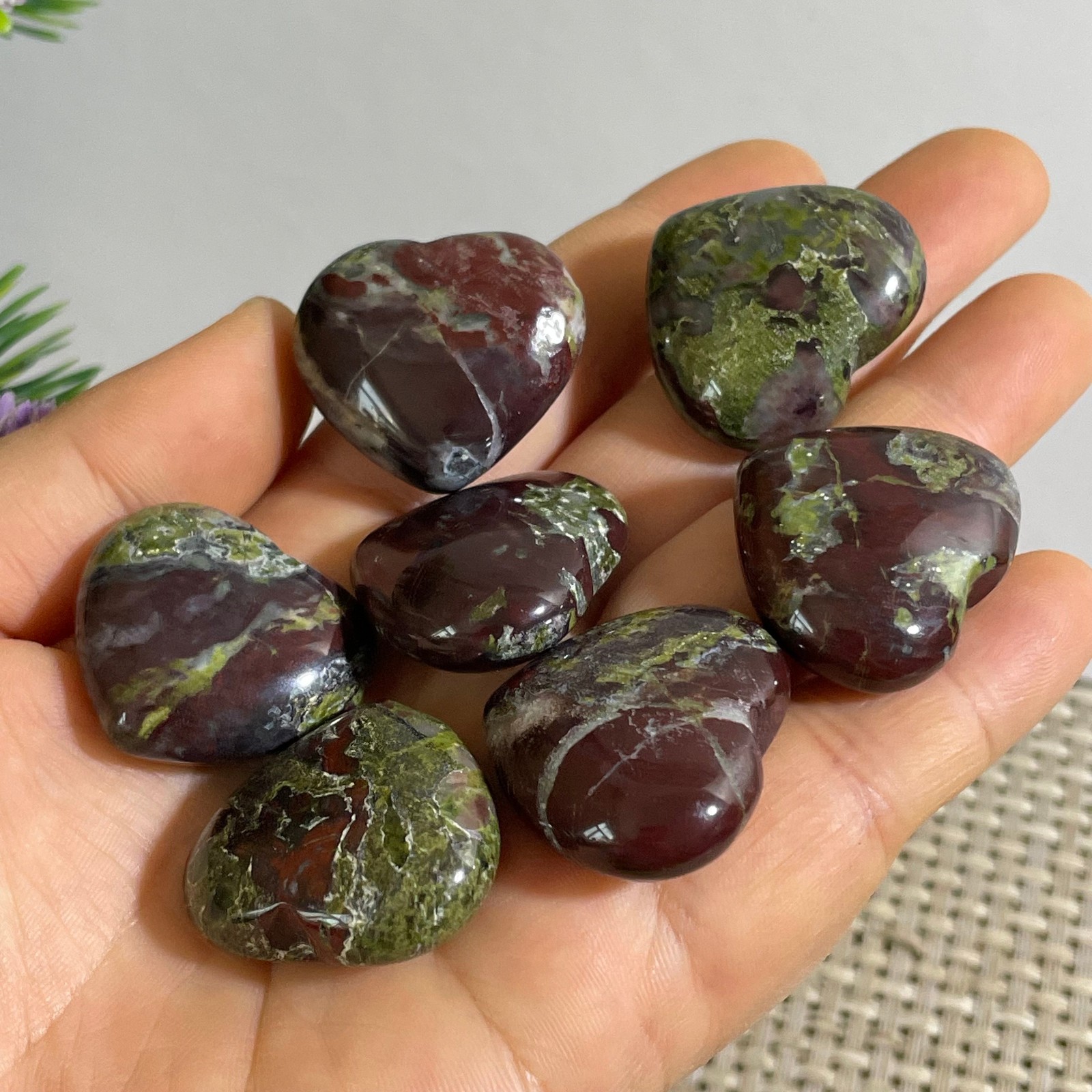89g Raw dragon blood stone Jasper polishing polished Crystal 7pcs