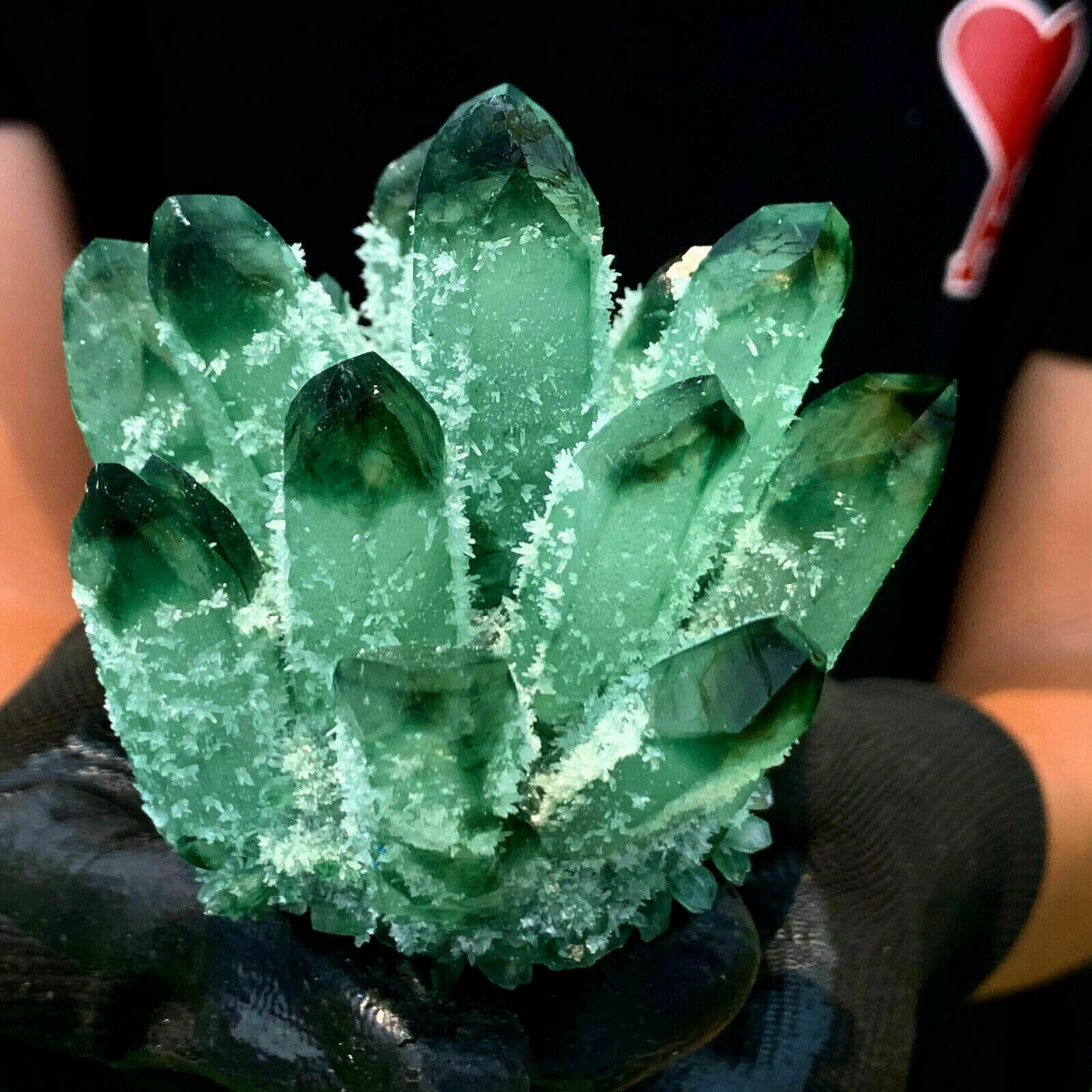 300g+ New Green Phantom Quartz Crystal Cluster Mineral Specimen Reiki Healing