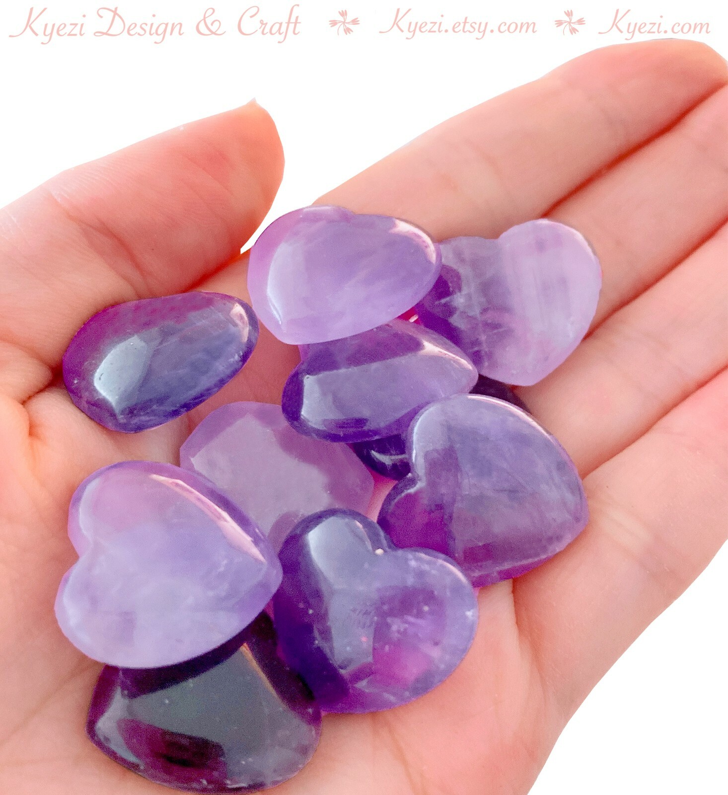 1 – 30pcs 20mm 25mm Amethyst Natural Healing Gemstone Heart Chakra Balance