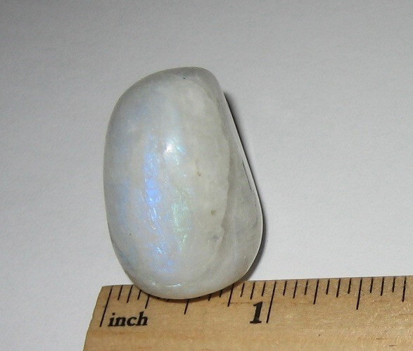 1.25″ TUMBLED POLISHED NATURAL RAINBOW MOONSTONE CRYSTAL STONE INDIA ~ 29.7g *12
