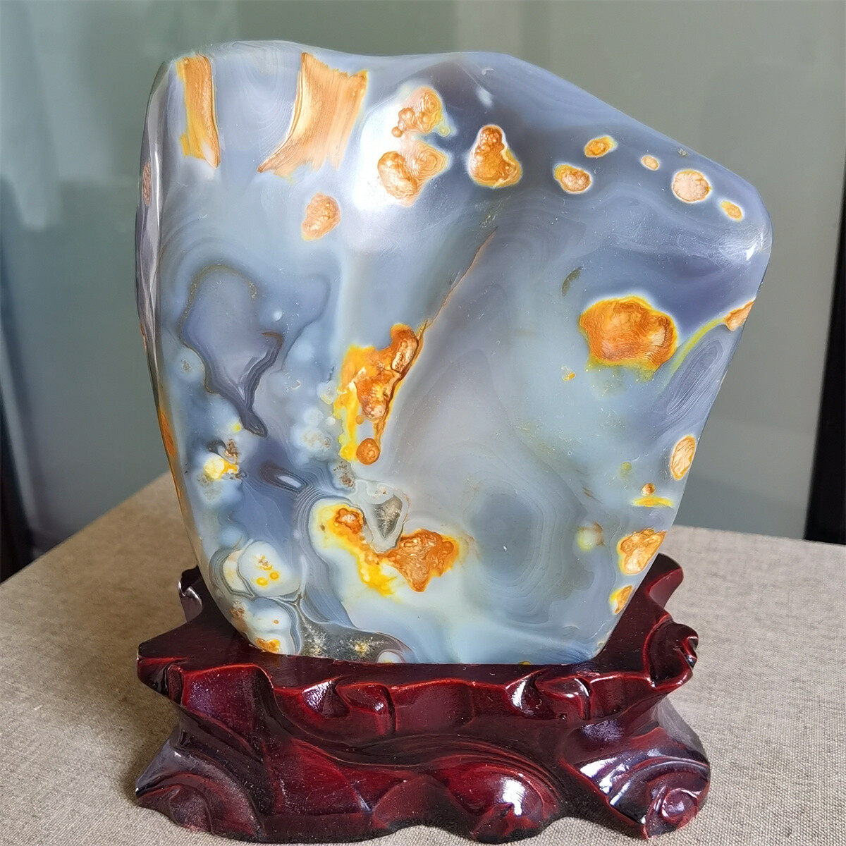 2.15Kg Beautiful Colourful agate Geode polishing furnishing article A710