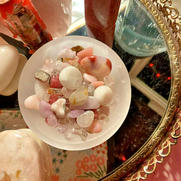 Natural Selenite Bowl Crystal 3″ Cleansing Charging Plate Reiki Healing Stone