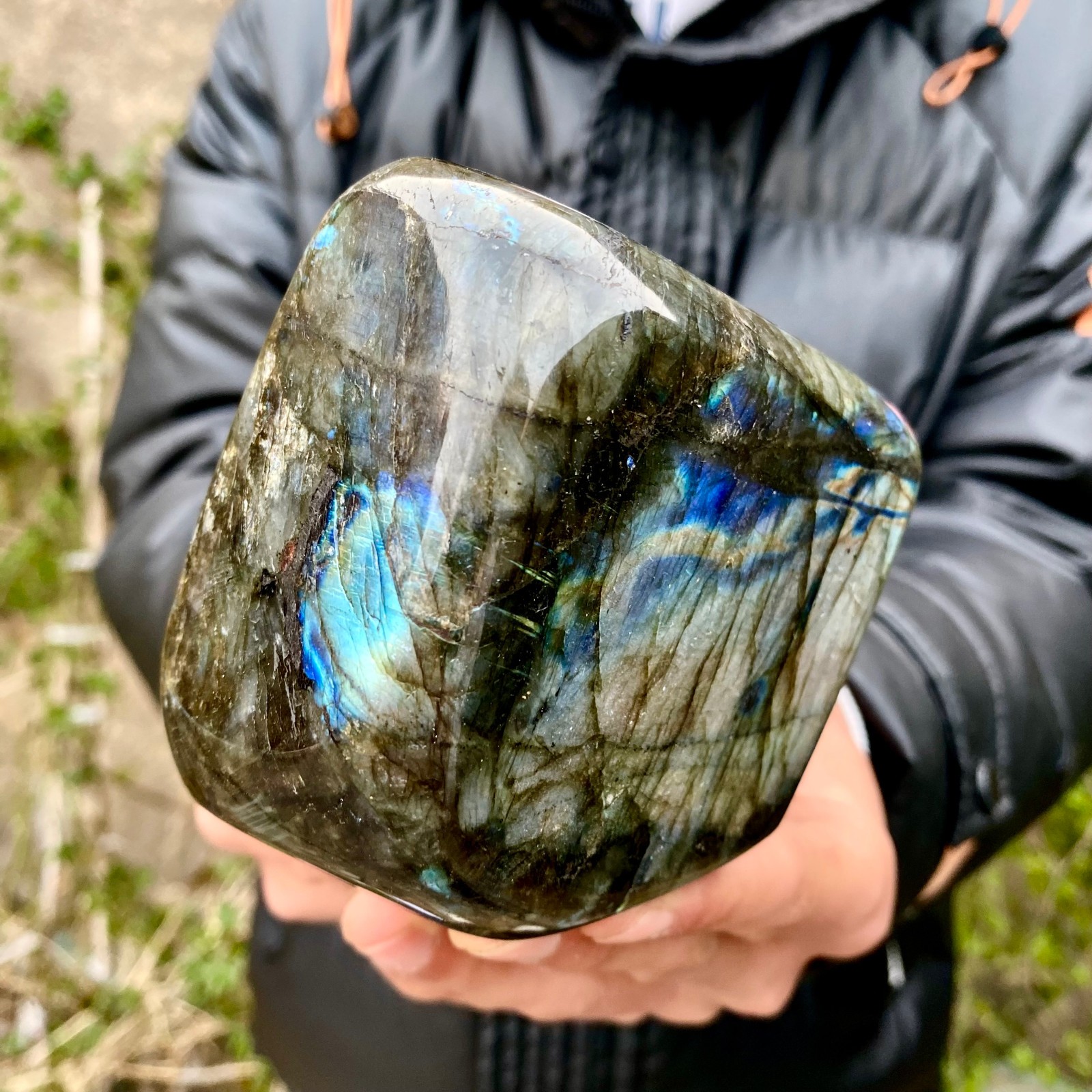 1.9LB Natural Gorgeous Labradorite Quartz Crystal Stone Specimen Healing