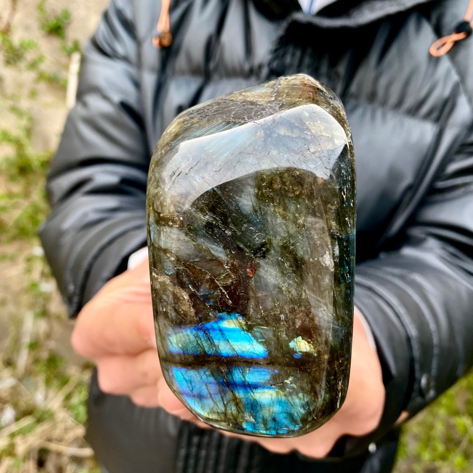 1.9LB Natural Gorgeous Labradorite Quartz Crystal Stone Specimen Healing