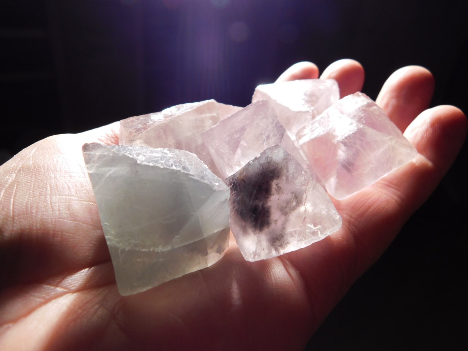 Big Lot of EIGHT! Translucent Octahedron FLUORITE Crystals From China 341gr
