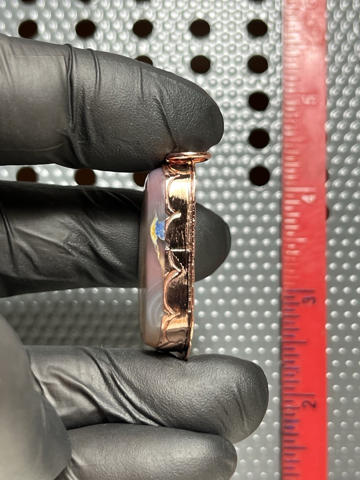 Pink Mozambique Agate Beautifully Set In Copper. Pendant Number 157￼