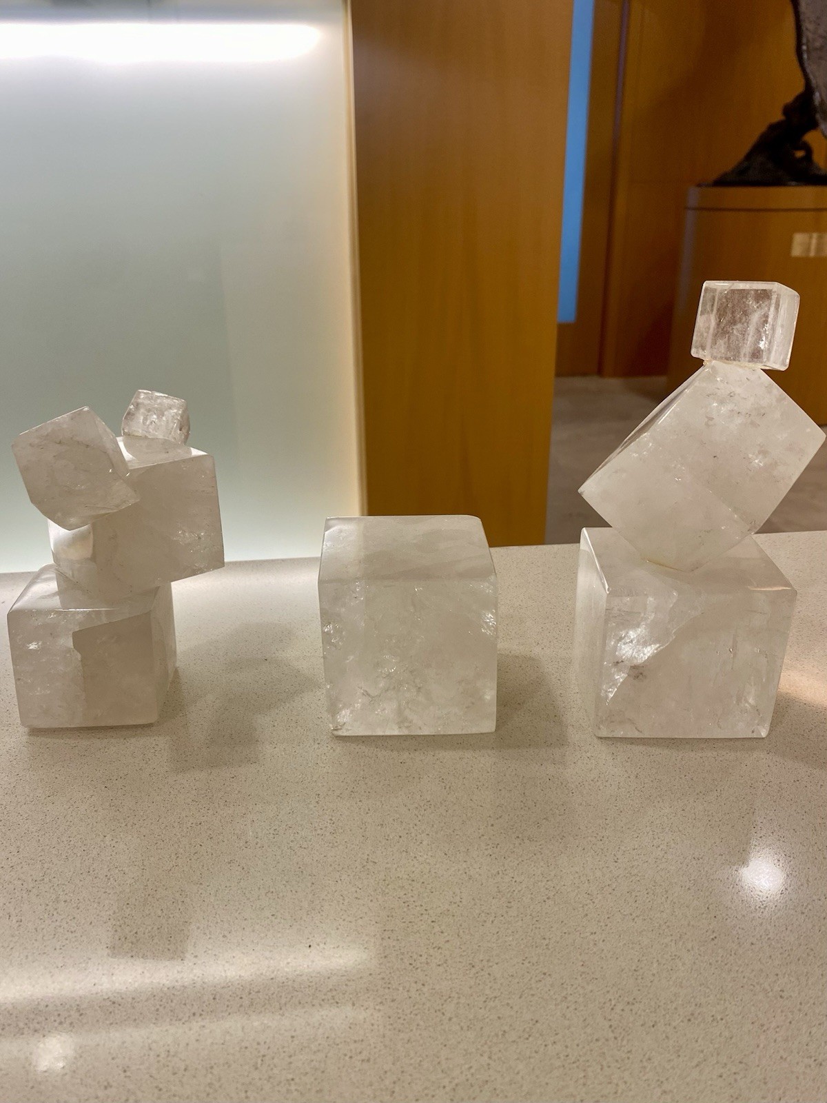3 Piece Clear Quartz Cube Set – Luxury Decor – FREE SHIPPING!