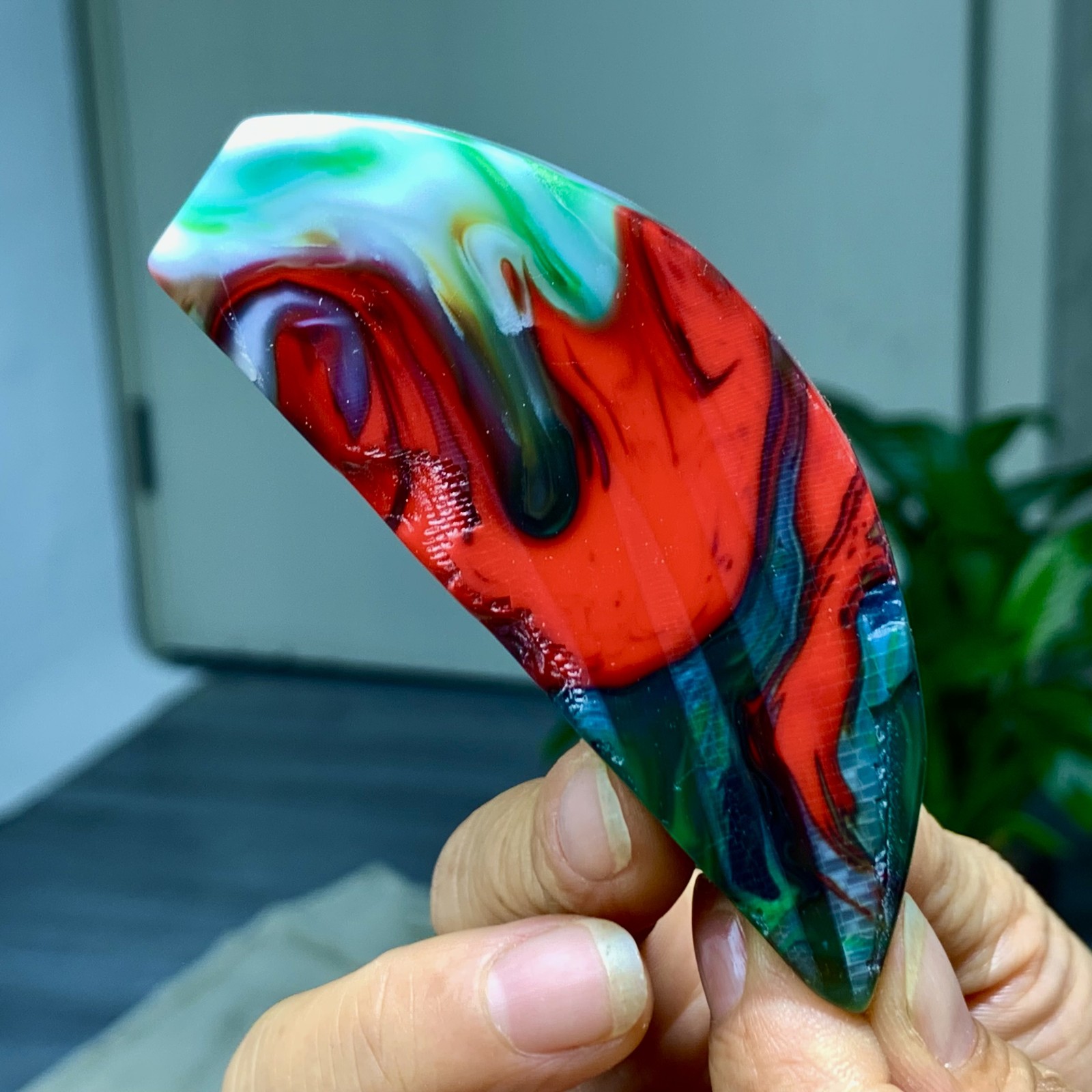 118G Natural NanHong Agate block multicolored Pattern Cabochon mineral Crystal-