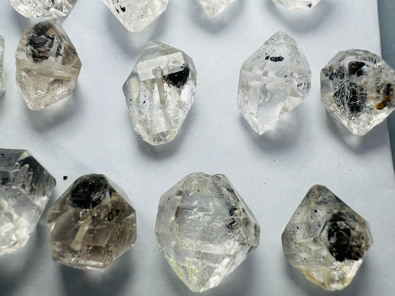 60g Drill Natural Black Phantom Herkimer Diamond Quartz crystal from Pakistan