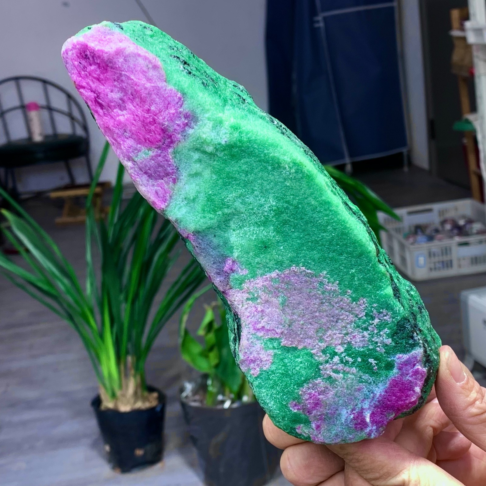 2.54LB Natural green Ruby zoisite (anylite) crystal Chakra Healing Energy A763