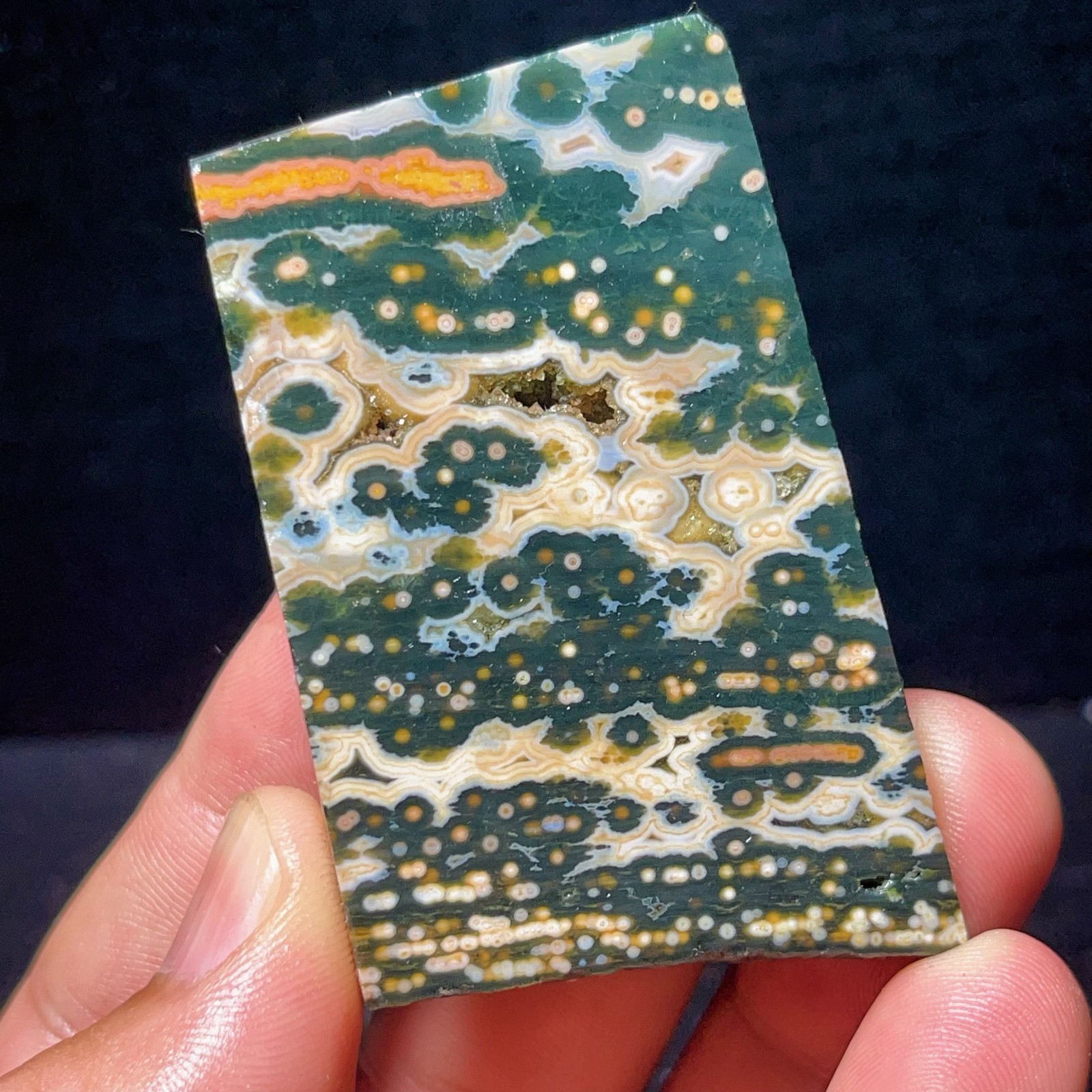 Natural Polished Orbicular Ocean Jasper Healing Crystal Gift L8300