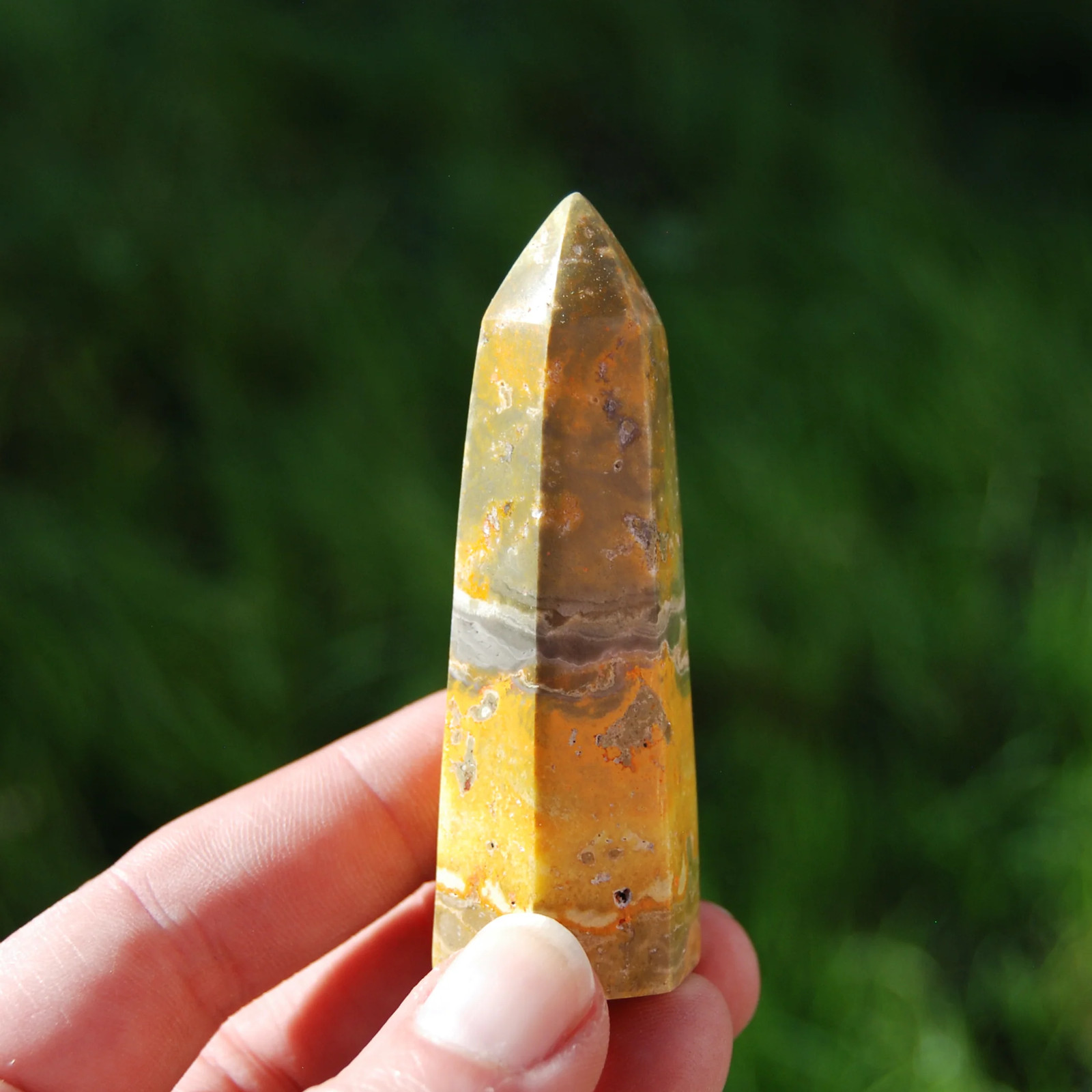 3in 60g Bumblebee Jasper Tower, Healing Crystals, Indonesia