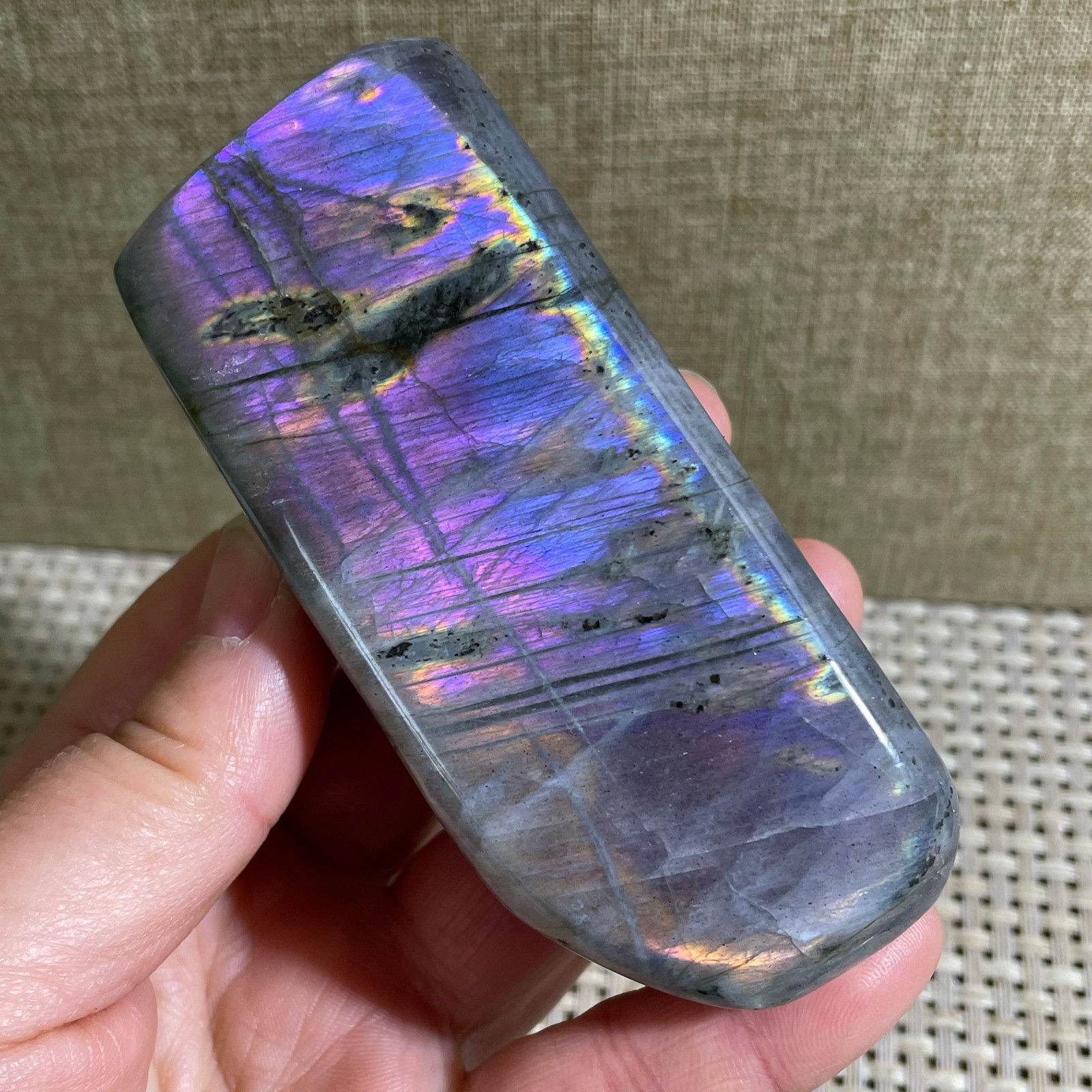 Rare Flashy Labradorite Slab Crystal Rough Gemstone Raw Labradorite Rough 258g