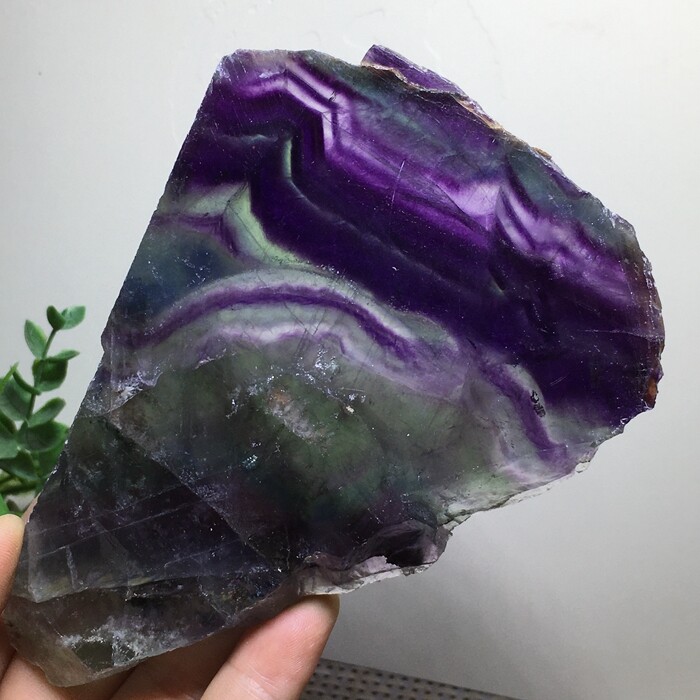 290g rainbow fluorite stone slice Mineral specimen home decor b7043