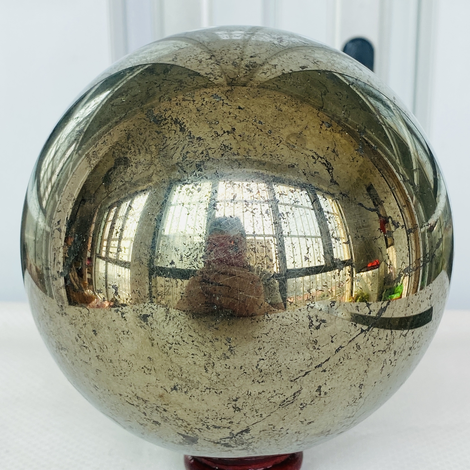 Natural Chalcopyrite Quartz Crystal Ball Energy Reiki Healing 3560G