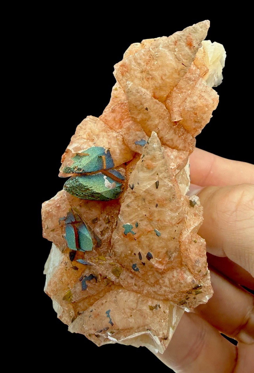 Rainbow Chalcopyrite On Calcite Crystals : Dneister River , Moldova 🇲🇩