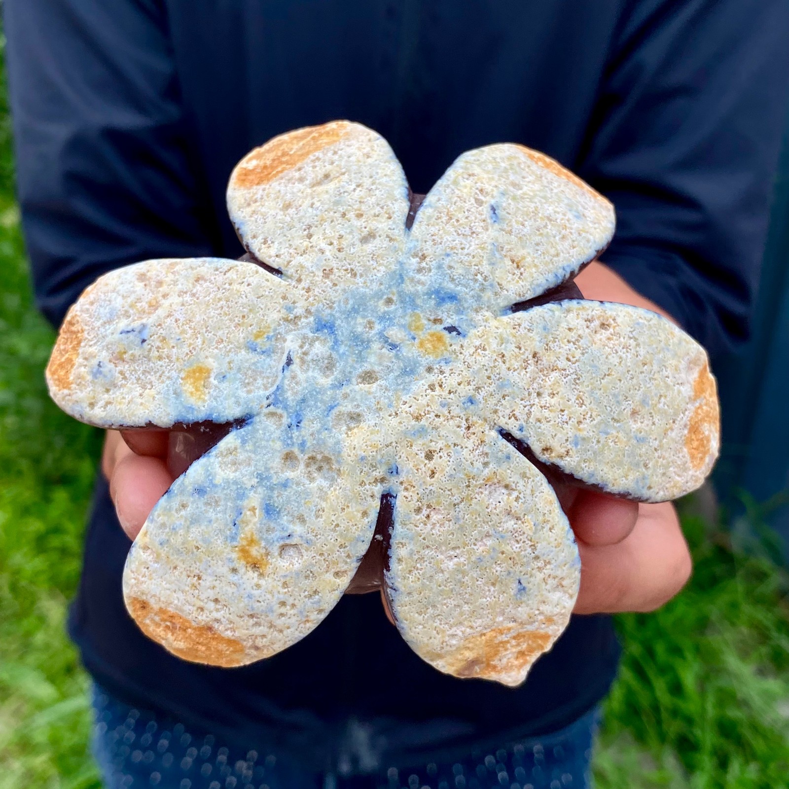 343G Natural Agate Geode Carved Lotus Flower, Hand Carved Healing Crystal Home