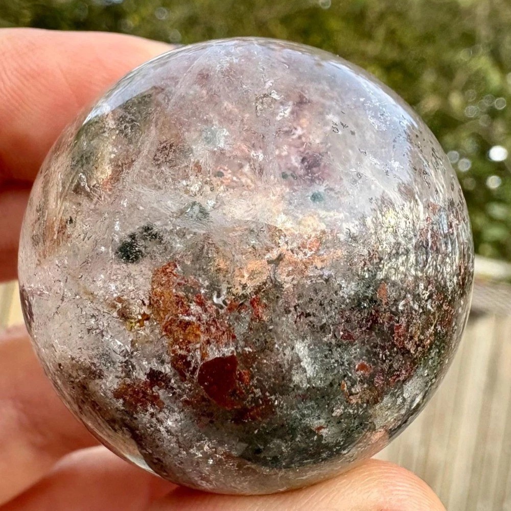 50mm+ Natural Garden Quartz Crystal Sphere Phantom Quartz Healing Gift Decor