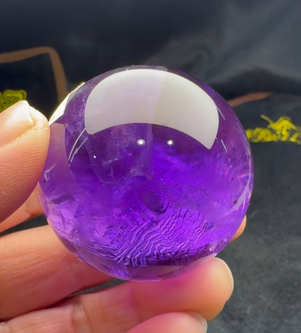 48mm Natural Amethyst Quartz Sphere Crystal Energy Ball Reiki Decor